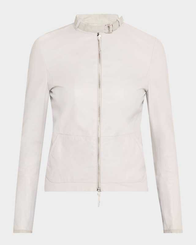 Nappa Leather & Linen Jacket